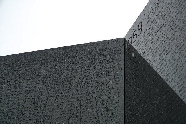 Vietnam Memorial after rain